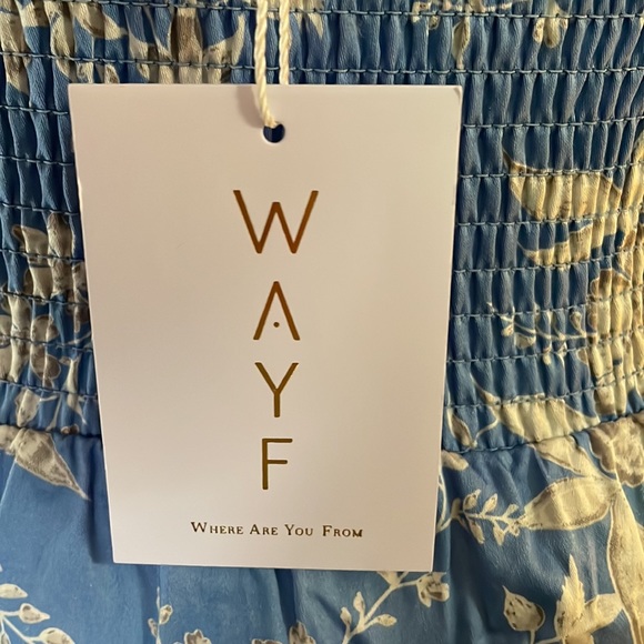 WAYF - Sky Blue Toile Crop Top - Picture 7 of 8